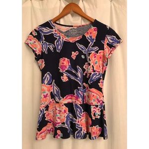 Lilly Pulitzer Alene Top in Rose Print, Size XS